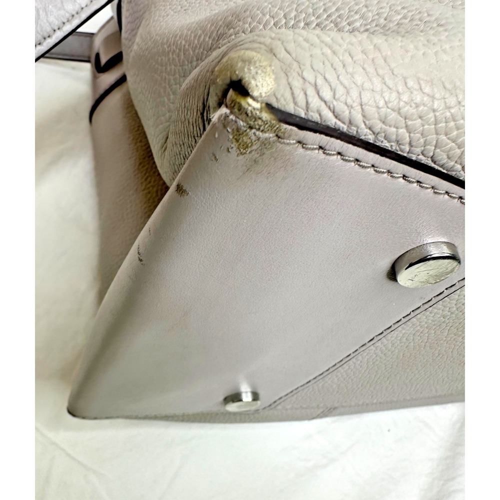 Michael Kors Gramercy Pearl Grey Leather Large Satchel Multipocket Purse - Picture 16 of 16